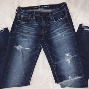 AE Super Stretch Distressed Skinny Jeans